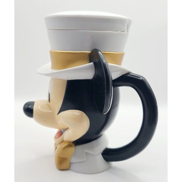 Disney Mickey Mouse Mug Cup Attached Flip Lid Microwave Dishwasher Safe Vintage - Picture 2 of 9